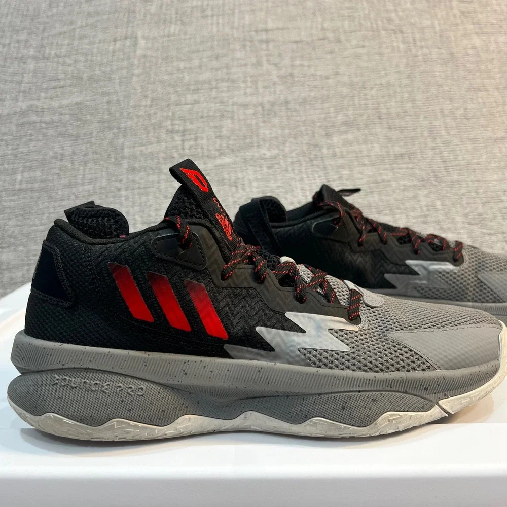 Adidas Dame 8 Bridge City Basketball Sneakers Shoes Mens 10.5 Grey‎ Red Athletic